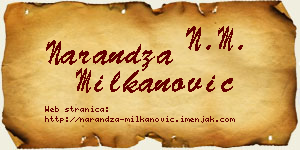 Narandža Milkanović vizit kartica
